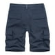 thumbnail image 4 of pstuiky Pantalones cortos de gimnasio, Pantalones cortos cargo casuales para hombre, con bolsillos con botones y cremallera, cintura elástica Pantalones cortos de baloncesto, 4 of 4
