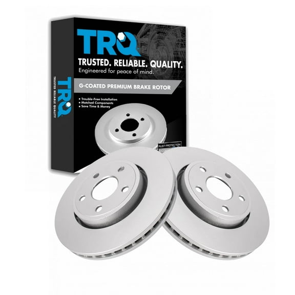 TRQ Front Brake Rotors Set Vented Premium G-Coated Fits Select 2011-2020 Dodge Durango Jeep Grand Cherokee