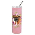 thumbnail image 3 of Carolines Treasures CK4145TBL20 German Boxer Pink Flowers Stainless Steel 20 oz Skinny Tumbler 20 oz multicolor, 3 of 4