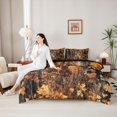 thumbnail image 4 of Castle Fairy Autumn Herd Spotted Deer King Bedding 7pcs,Oak Woodland King Bed in a Bag,Ochre Brown,Black Reversible, 4 of 7