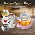 thumbnail image 4 of Cute  Mug Set with Electric  Mug Warmer, 3-Temp Settings, 8H Auto Shut Off, Pink, 4 of 6