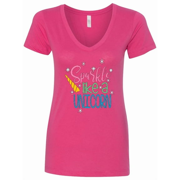 Inktastic Sparkle Like a Unicorn Women's V-Neck T-Shirt
