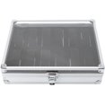 thumbnail image 4 of HUGFEGWE Watch Box, 6/12 Grid Slots Aluminum Rectangle Watch Jewellery Display Storage Organizer Box Case, for Store Display, Home Decoration (12 Slots) CA919-79077, 4 of 8