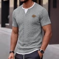 thumbnail image 4 of Klisyaur Fashion Shirts for Mens Short Sleeve V Neck Summer Casual Comfortable Breathable Tops Basic Tee, 4 of 5
