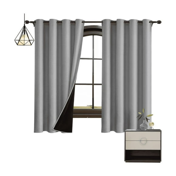Cortina Blackout Para Ventana 214x160cm Aislado 2 Paneles