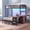 Brown, variant on Toogaho Black Bunk Bed Twin over Full Size with LED Lights & Storages & Charging Station, L-Shaped Metal Loft Bed Frame with Desk for Bedroom
