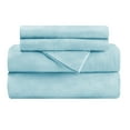 thumbnail image 2 of BNM Solid Flannel Cotton Sheet Set, Twin, Light Blue, 2 of 8