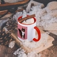 thumbnail image 5 of 3dRose, Cute Maine Coon Cartoon Cat - Brown Tabby with White - Rose with Pawprint, 15oz Two-Tone Red Mug, 5 of 7