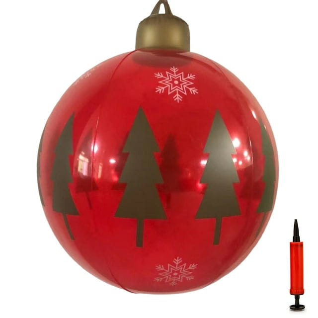 Adorno inflable, inflables navideños de 24 pulgadas, decoraciones navideñas para exteriores, bolas inflables navideñas de alta capacidad