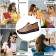 thumbnail image 5 of Women's Leather Hollow Loafers Soft Flat Bottom Handmade Casual Walking Outdoor Beef Tendon Lightweight Shoes Brown 8.5 US, 5 of 7