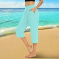 thumbnail image 2 of Bovemsi Yoga Pants For Women Capri Leggings 2025 High Waisted Cutout Capris Lightweight Cozy Cropped Solid Soft Pajams Capri Leggings,M, 2 of 6