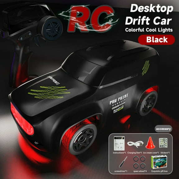 1:64 2.4GHz High Speed Drift RC Car,4WD Mini Remote Control Cars,with LED Lights Electric Toy Mini GTR Racing Model Boy Girl Kids Gift