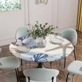 thumbnail image 5 of Navy Blue Coastal Round Tablecloth for 55-60 Inch Tables,Fitted Table Cover with Elastic Edge,Vintage Sea Beach Shell Starfish Waterproof Outdoor Table Cloth Protector for Patio Garden Dinner Picnic, 5 of 9