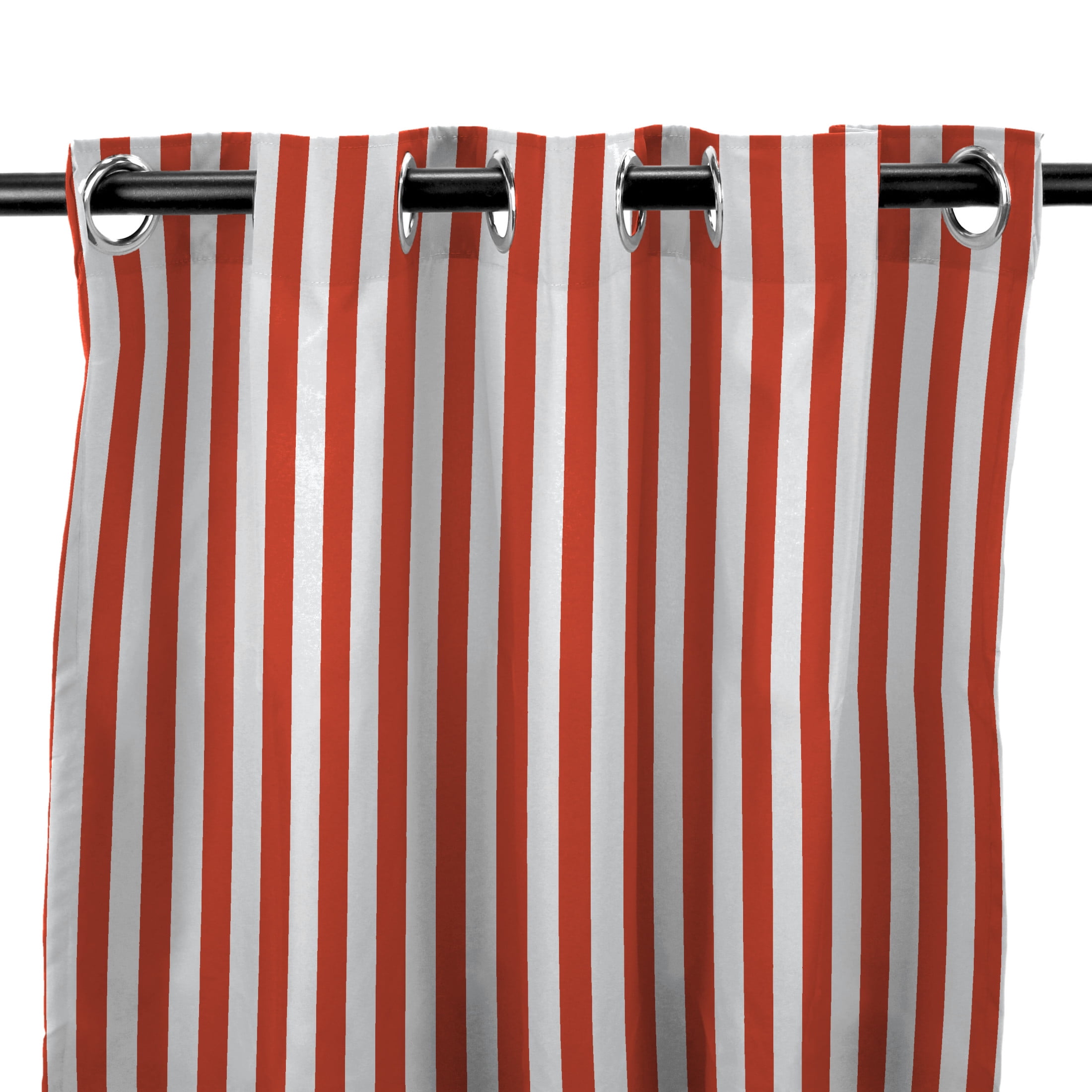 Jordan Manufacturing 54" x 96" Melon Stripe Grommet Semi-sheer Outdoor Curtain Panel