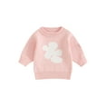 thumbnail image 1 of ZAXARRA Bébé Fille Hiver Pull Manches Longues Col Rond Sweat-Shirt Fleur Imprimé Pull Pull-Over, 1 of 7