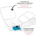 thumbnail image 4 of shiyou-STARFRIT Easy Lunch Square 2-Tier Lunch Box Container - Divided Compartment - 40oz/1.2L - Airtight - Locking Lid, 4 of 4