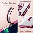 thumbnail image 6 of JETech Electroplated Case for iPhone 13 Pro 6.1-Inch, Camera Lens Full Protection, Compatible with MagSafe Wireless Charging, Shockproof Soft TPU Phone Cover (Rose Red), 6 of 7