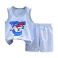 thumbnail image 4 of Splozh Baby Boy Summer Clothes 3 9 18 24 Months 3T 4T 5T 6T Infant Toddler Beach Outfits Sleeveless Tank Tops Shorts Set,Light Blue,2-3 Years, 4 of 4