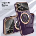 thumbnail image 3 of for Phone 13 Pro Max Case Magnetic Plating Case, 【Support for Magsafe】 Wide Lens Camera Protection Luxury Back Cover with Screen Protector Shockproof Electroplating Cover for Girls Women -Purple, 3 of 12