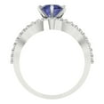 thumbnail image 4 of Clara Pucci 14K White Gold 1.57 Simulated Tanzanite Engraveable Engagement Ring + Wedding Band Set, 4 of 7