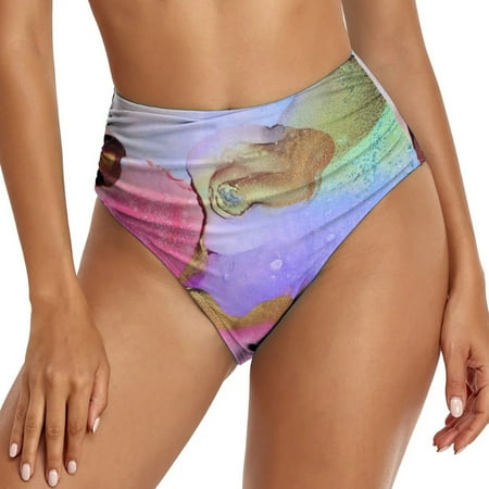 YOTMKGDO Bikini Bottoms For Women  Panties For Women  Women Retro Ruched Swim Short Shirred Tankinis Brief Swimming Trunks  High Waisted  Purple+L