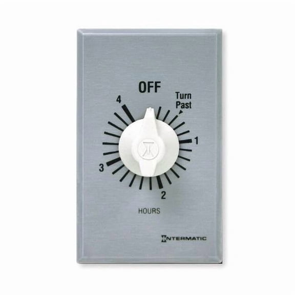 Intermatic Timer,Spring Wound,4 Hr,SPDT,Silver FF34H