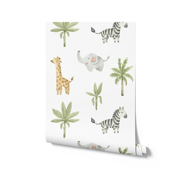 Jungle Animal Nursery Wallpaper