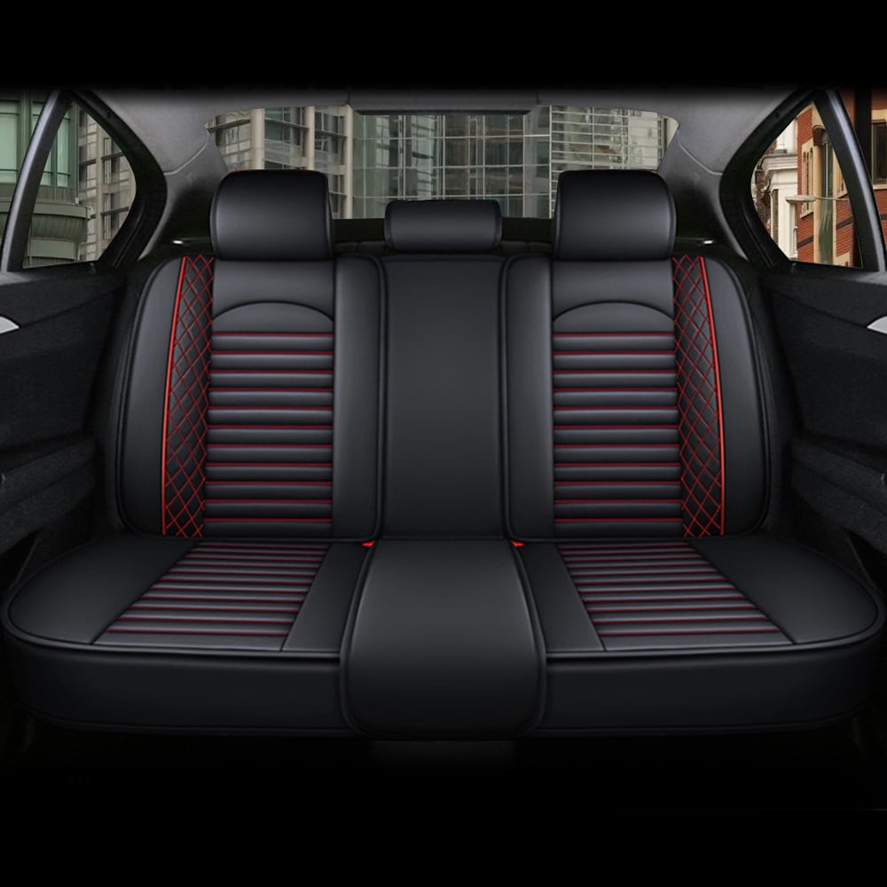 Aotiyer Full Set Car Seat Covers, Crown PU Leather Car Seat Cover Full Surround, Durable Comfortable Automotive Vehicle Cushion Cover Fit for Most 5 Seats Cars/SUV/Truck/Vans