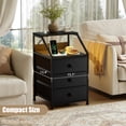 thumbnail image 3 of GUNAITO Led Nightstand with Charging Station Side Table with 3 Drawers End Table with Open Shelf Bedside Table with USB Ports and Outlets Nightstand for Bedroom,Black, 3 of 9
