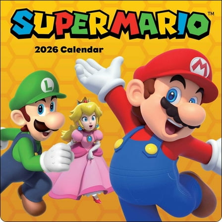 Super Mario 2026 Wall Calendar, (Paperback)