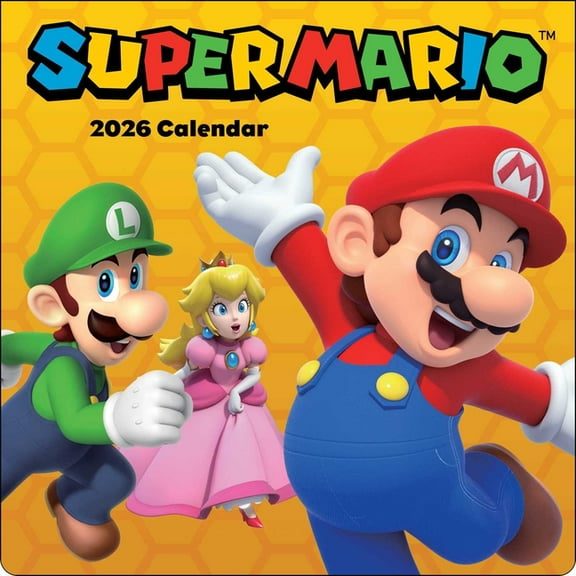 Super Mario 2026 Wall Calendar, (Paperback)