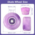 thumbnail image 2 of Unique Bargains Ensemble de Roues de Patins à Roulettes 58x32mm avec Roulements, Freins de Patins, Violet, Blanc, 2 of 7