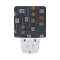 thumbnail image 5 of Yayeee LED Plug in Night Light for The Home with Auto Dusk to Dawn Light Sensors, 2 Pack, Orange Checkered Pattern, 5 of 6
