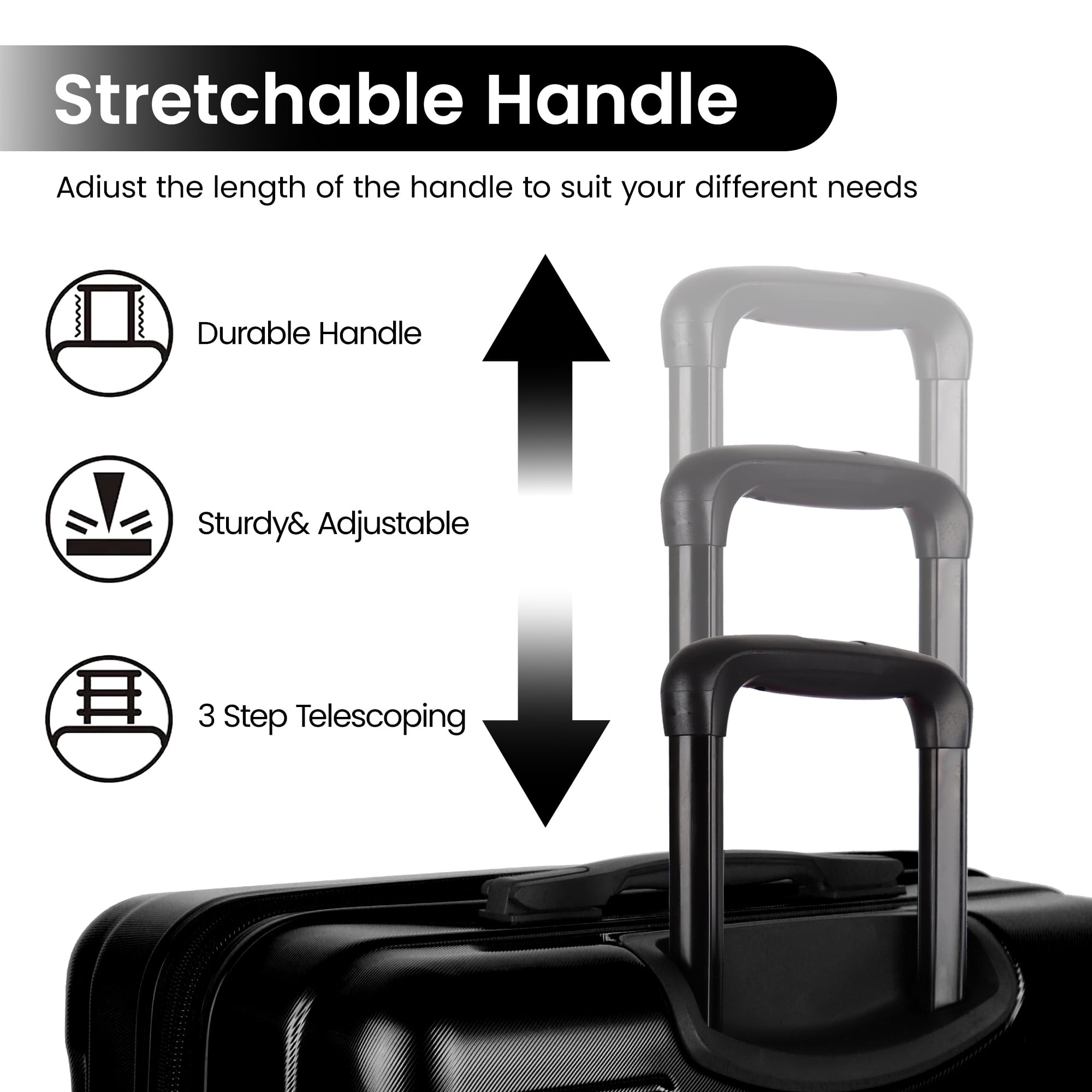 New York Xpress 25" Hardside Medium Checked Expandable Spinner Luggage with TSA Lock, Black - La13801