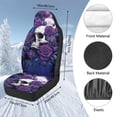 thumbnail image 7 of Uorisanigo 2 Pack Car Seat Covers Set Front Seats Only, Flurry Skeleton Purple Rose Bucket High Back Car Front Seat Covers Universal Auto Interior Accessories Fit for Most Cars, 7 of 7