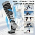 thumbnail image 6 of 2 Pairs Merino Wool Ski Socks, Men Women Compression Snowboard Winter Thermal Socks for Skiing, Snowboarding, Cold Weather, Winter (Blackgrey USA Size 9-12), 6 of 6