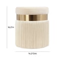 thumbnail image 5 of TOV Furniture Melody Cream Tasseled Ottoman with Brass Band, 5 of 6