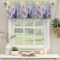 thumbnail image 2 of Lavender Curtain Valances for Windows, Kitchen Valance Window Treatments Panel 2 Pack, Purple Floral Spring Country Nature Wildflower Plant Rod Pocket Short Curtains for Bathroom Bedroom 42 x 12 Inch, 2 of 8
