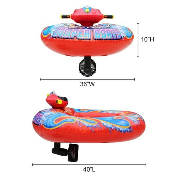 Banzai Aqua Blast Motorized Bumper Boat Inflatable Pool Float Water Toy,Red  