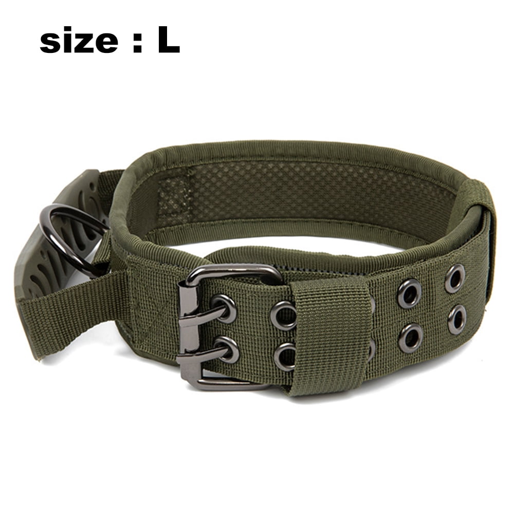 Tactical Dog collar with handle - Heavy duty, reflective, padded training dog collar