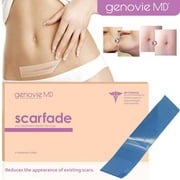 Genovie MD Scarfade Scar Sheets, Strips, Scars Removal Treatment, Diminish Scar Appearance Treat Acne, Burn, Post Surgery , and C-Section Scars, 4 Silicone Patches