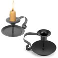 thumbnail image 1 of HSHDLDF Candle Holder, 2 Pcs Black Metal Table Candlestick for Home Decor,Wedding,Dinning,Party (A), 1 of 5