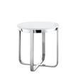 thumbnail image 3 of Chidia End Table - High Gloss Lacquer Finish Top, Polished Stainless Steel Base, X-Legs, White Chrome Accent, 3 of 5