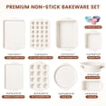 thumbnail image 4 of Kikcoin Bakeware Set, 21-Piece Baking Pans Set Kitchen Carbon Steel Baking Sheet Pans with Silicone Handles, Cookie Sheets Nonstick(Beige), 4 of 11