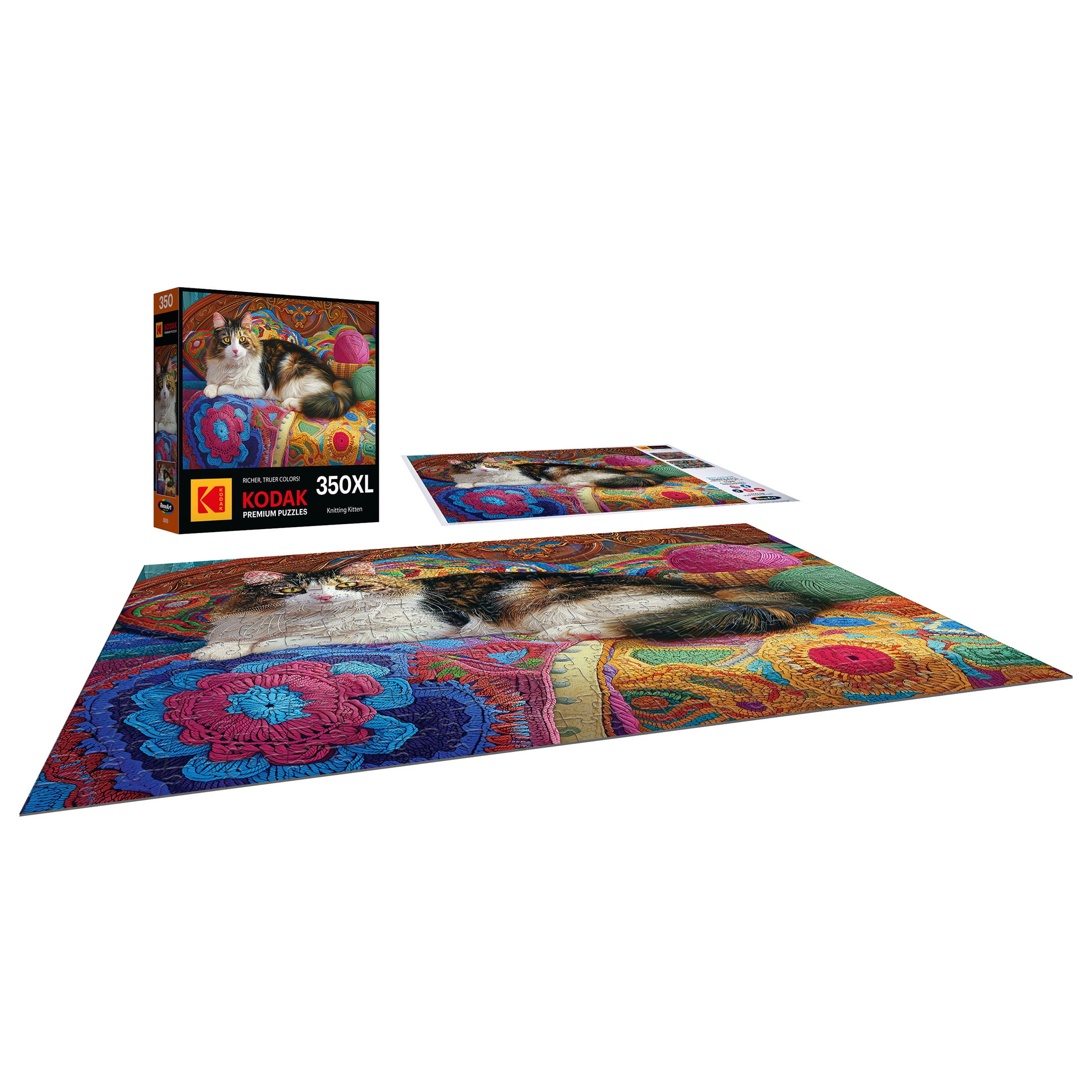 RoseArt Kodak 350-Piece Knitting Kitten Adult Interlocking Jigsaw Puzzle