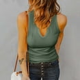 thumbnail image 6 of Youmylove Women Tank Tops Elegant Solid Color Sleeveless V Neck Knit Ribbed Top Casual Summer Tank Blouse Workout Casual Shirt, 6 of 7