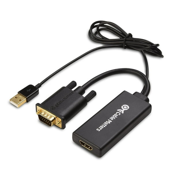 peligroso Ir a caminar Se convierte en Cable Matters VGA to HDMI Converter (VGA to HDMI Adapter) with Audio  Support - Walmart.com