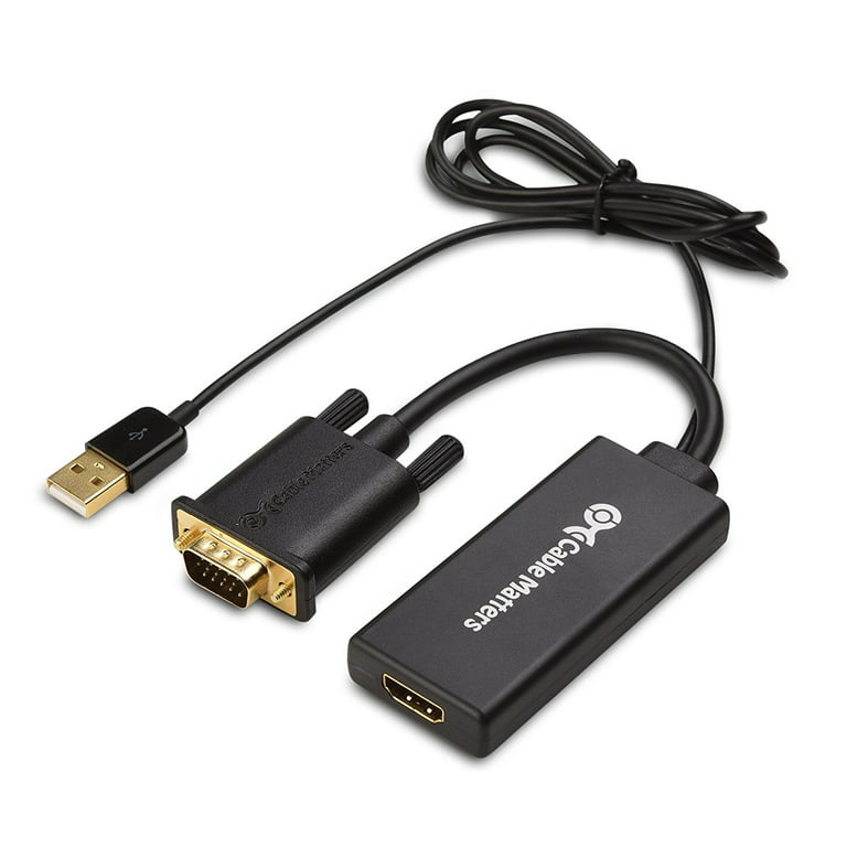 niveau Dynamics udredning Cable Matters VGA to HDMI Converter (VGA to HDMI Adapter) with Audio  Support - Walmart.com