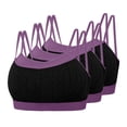 thumbnail image 2 of TARIENDY Wireless Sports Bra for Women 3 Pack Unpadded Spaghetti Strap Workout Bras Stretchy Full Coverage Sports Bras Breathable Gym Tops Purple L, 2 of 9