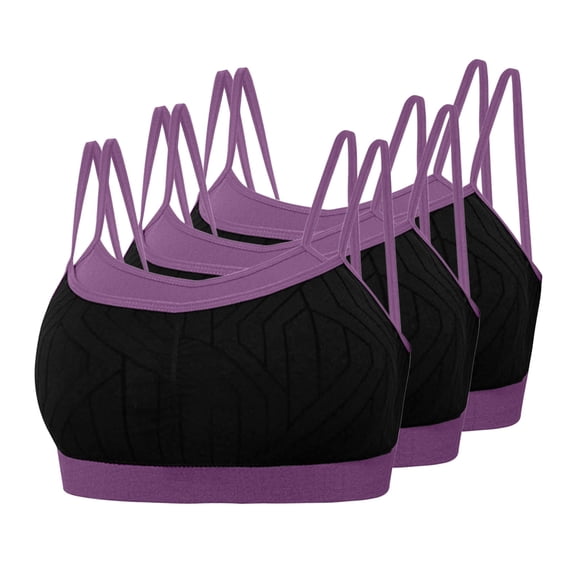 Xdegoge 3-Pack Seamless Sports Bras for Women Strappy Racerback Design Moisture-Wicking Activewear Bralettes Comfortable Wirefree Workout Crop Tops for Yoga
